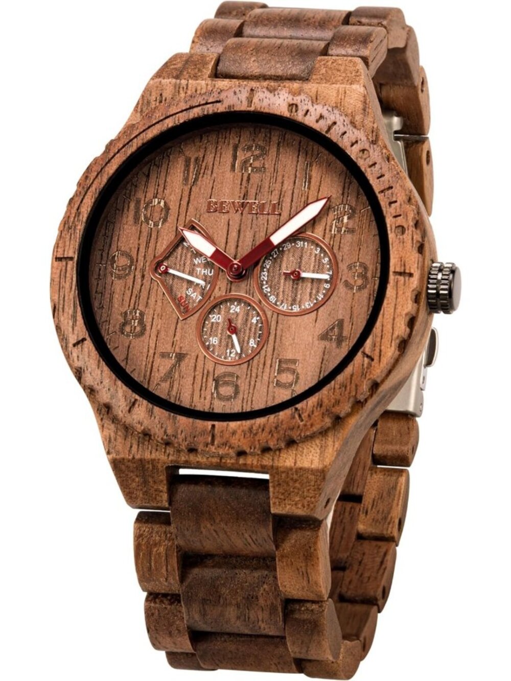 Stylish Lightweight Wooden Wristwatch for Men - Retro Analog Quartz Date Watch